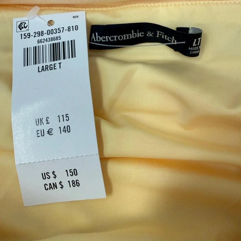 Abercrombie & Fitch Giselle Drop-Waist Maxi Dress Butter Yellow Size Large Tall